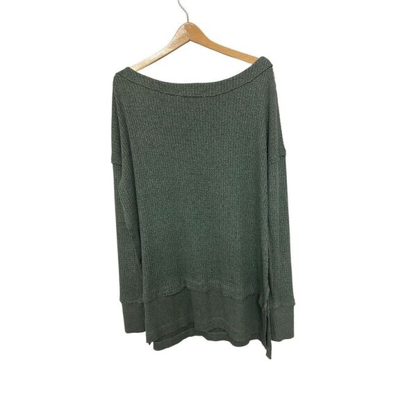 We The Free People North Shore Waffle Thermal Knit Pullover Long Sleeve Sweater - Picture 3 of 8